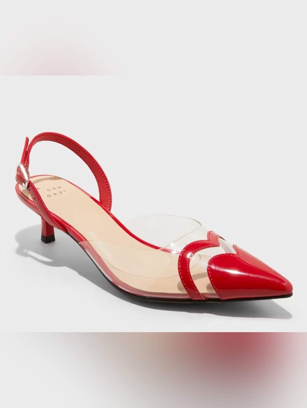 NWT!! A New Day Eleanor Heart Slingback Kitten Heels. Size 6
